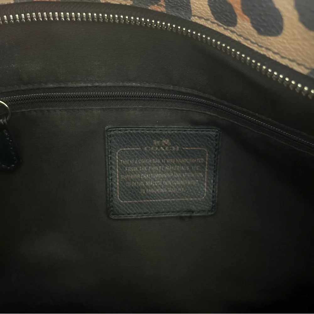 Coach Brown and Black Leopard Tote - Picture 10 of 13